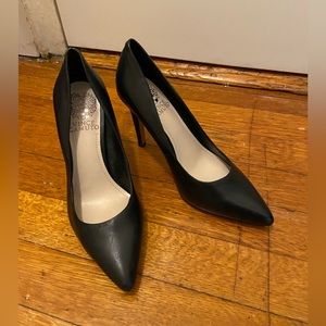 Vince Camuto Kain pointed toes Black Leather Stiletto Pumps size us 6